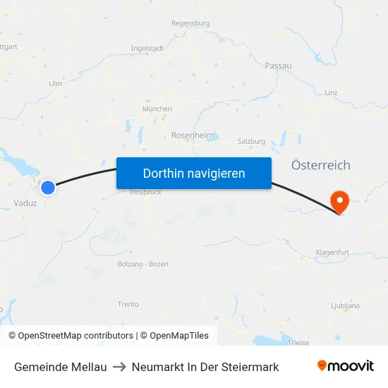 Gemeinde Mellau to Neumarkt In Der Steiermark map