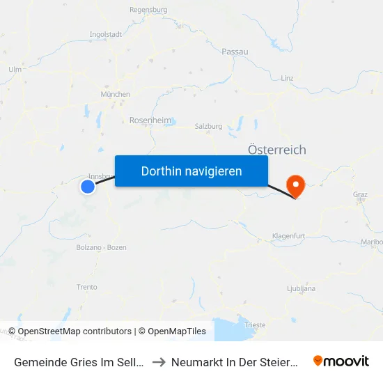 Gemeinde Gries Im Sellrain to Neumarkt In Der Steiermark map