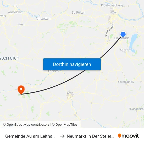 Gemeinde Au am Leithaberge to Neumarkt In Der Steiermark map