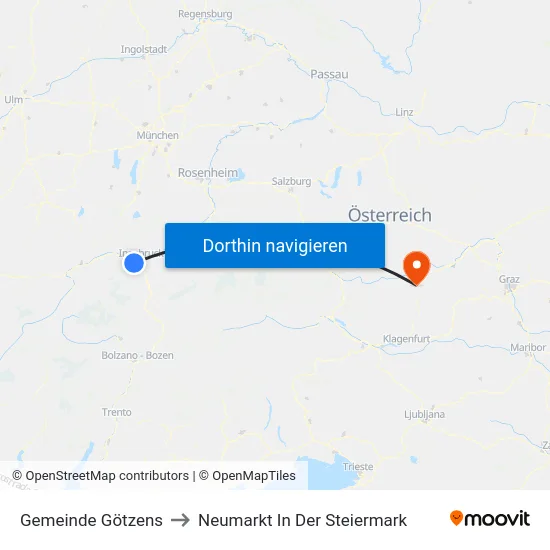 Gemeinde Götzens to Neumarkt In Der Steiermark map