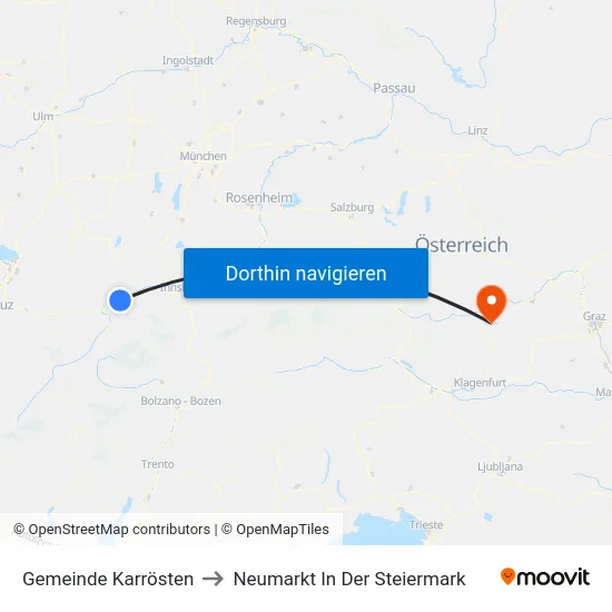 Gemeinde Karrösten to Neumarkt In Der Steiermark map
