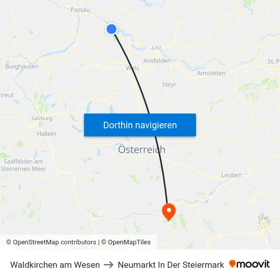 Waldkirchen am Wesen to Neumarkt In Der Steiermark map