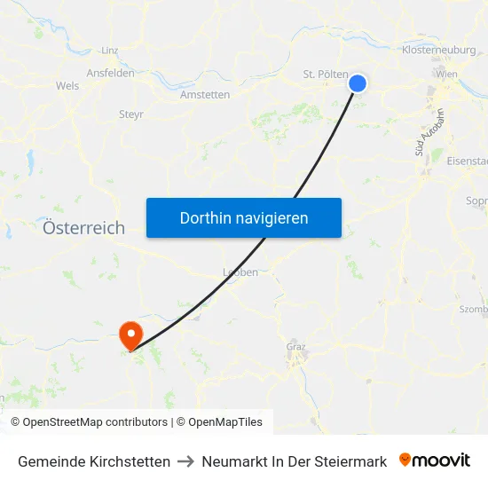 Gemeinde Kirchstetten to Neumarkt In Der Steiermark map