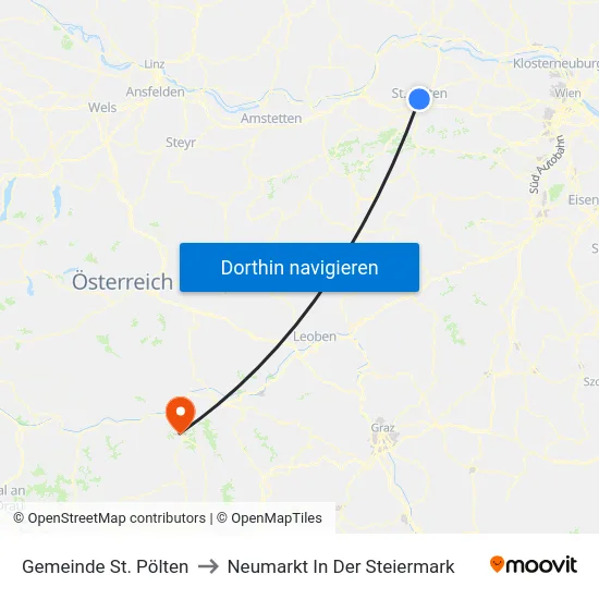 Gemeinde St. Pölten to Neumarkt In Der Steiermark map