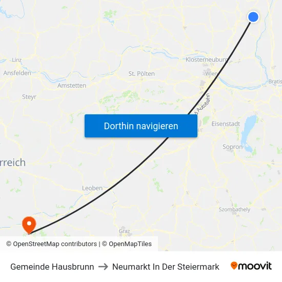 Gemeinde Hausbrunn to Neumarkt In Der Steiermark map