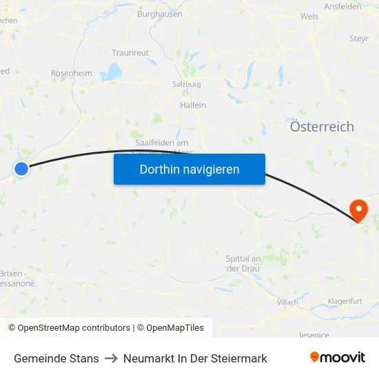 Gemeinde Stans to Neumarkt In Der Steiermark map