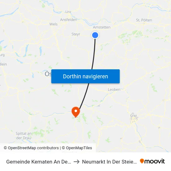 Gemeinde Kematen An Der Ybbs to Neumarkt In Der Steiermark map