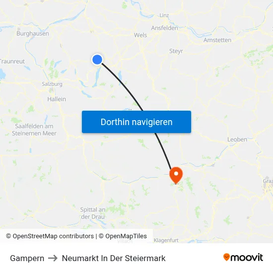 Gampern to Neumarkt In Der Steiermark map