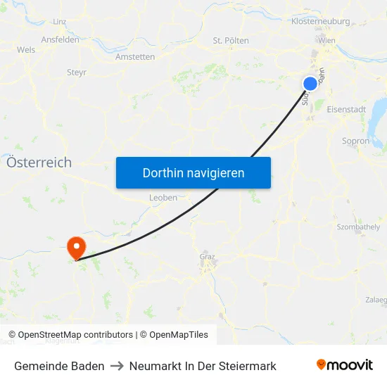 Gemeinde Baden to Neumarkt In Der Steiermark map