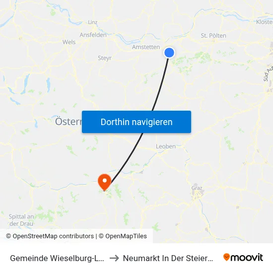 Gemeinde Wieselburg-Land to Neumarkt In Der Steiermark map
