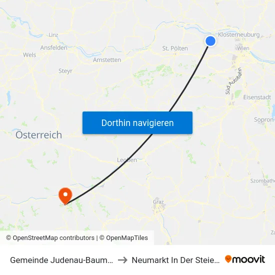 Gemeinde Judenau-Baumgarten to Neumarkt In Der Steiermark map