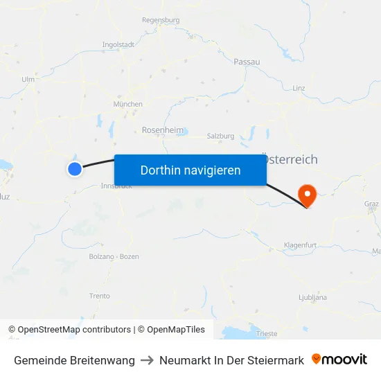 Gemeinde Breitenwang to Neumarkt In Der Steiermark map
