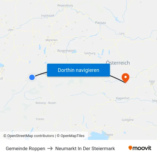 Gemeinde Roppen to Neumarkt In Der Steiermark map