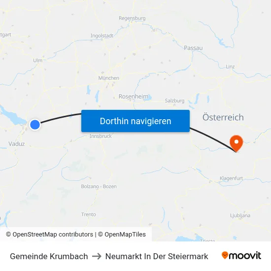 Gemeinde Krumbach to Neumarkt In Der Steiermark map