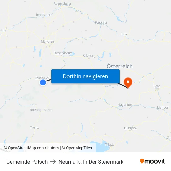 Gemeinde Patsch to Neumarkt In Der Steiermark map