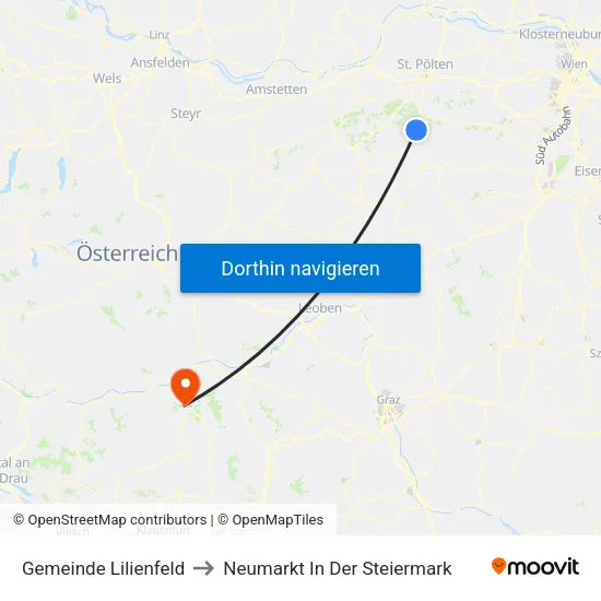 Gemeinde Lilienfeld to Neumarkt In Der Steiermark map