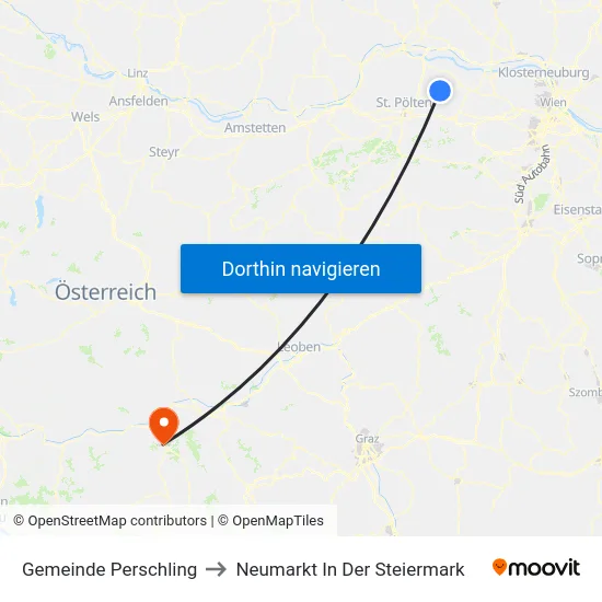Gemeinde Perschling to Neumarkt In Der Steiermark map