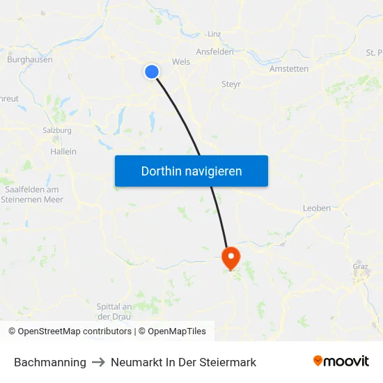 Bachmanning to Neumarkt In Der Steiermark map