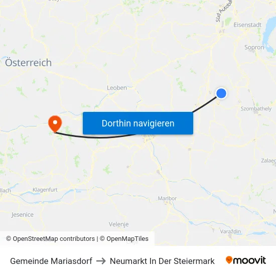 Gemeinde Mariasdorf to Neumarkt In Der Steiermark map