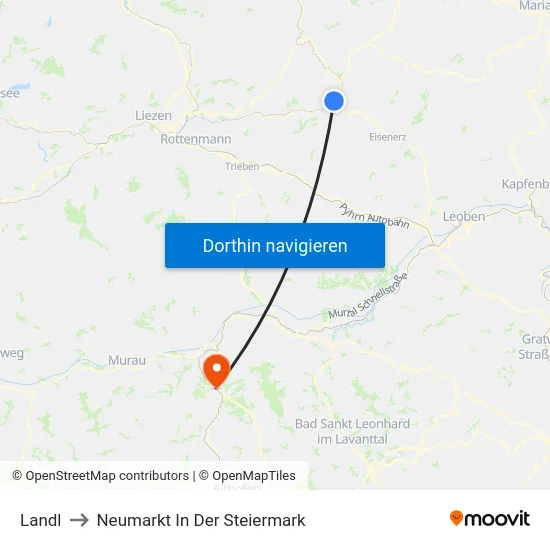 Landl to Neumarkt In Der Steiermark map