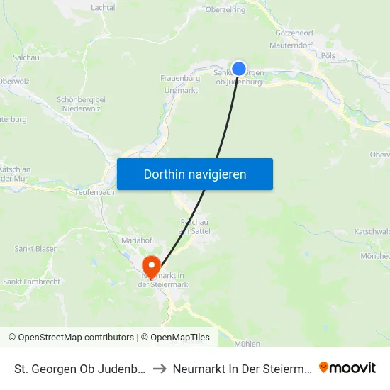St. Georgen Ob Judenburg to Neumarkt In Der Steiermark map