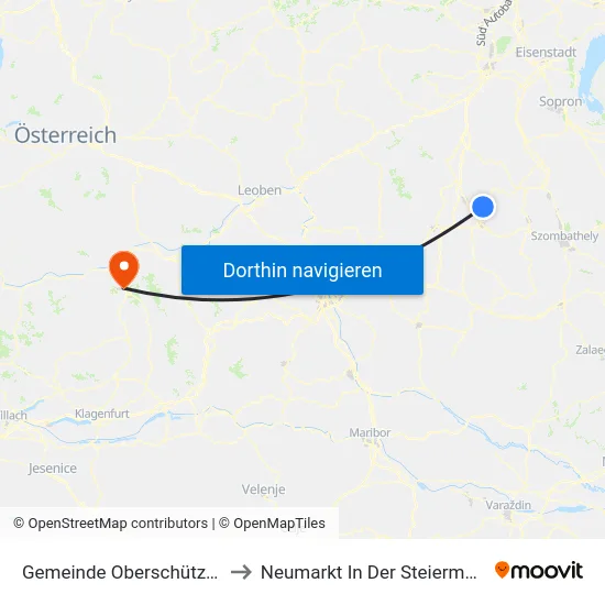 Gemeinde Oberschützen to Neumarkt In Der Steiermark map