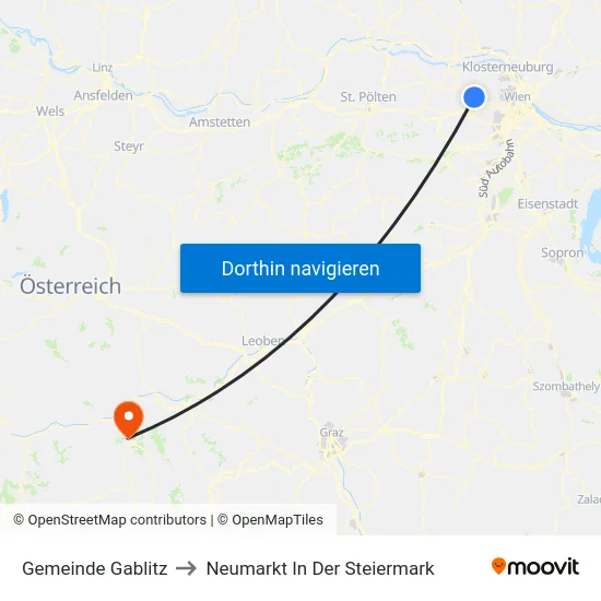 Gemeinde Gablitz to Neumarkt In Der Steiermark map