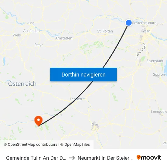Gemeinde Tulln An Der Donau to Neumarkt In Der Steiermark map