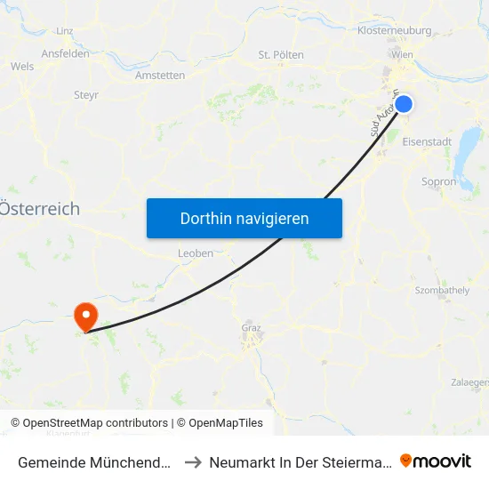Gemeinde Münchendorf to Neumarkt In Der Steiermark map
