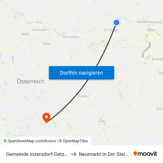Gemeinde Inzersdorf-Getzersdorf to Neumarkt In Der Steiermark map