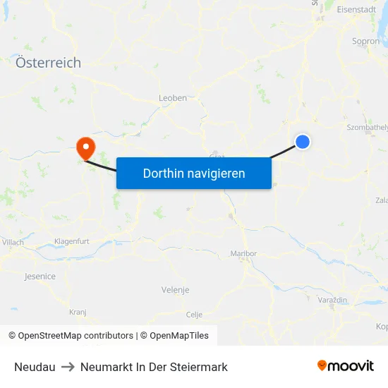 Neudau to Neumarkt In Der Steiermark map
