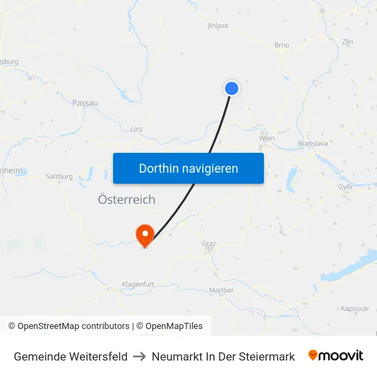 Gemeinde Weitersfeld to Neumarkt In Der Steiermark map
