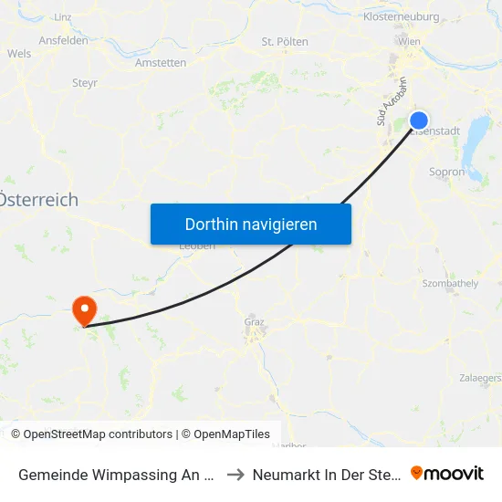 Gemeinde Wimpassing An Der Leitha to Neumarkt In Der Steiermark map