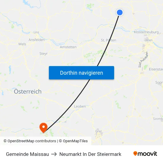 Gemeinde Maissau to Neumarkt In Der Steiermark map