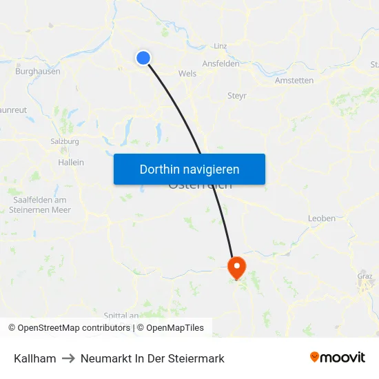 Kallham to Neumarkt In Der Steiermark map