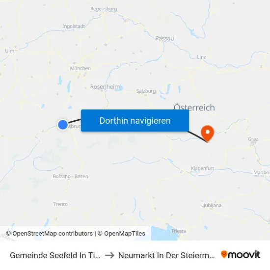 Gemeinde Seefeld In Tirol to Neumarkt In Der Steiermark map