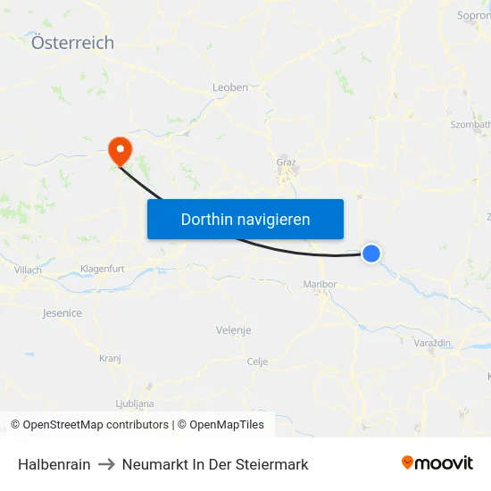 Halbenrain to Neumarkt In Der Steiermark map