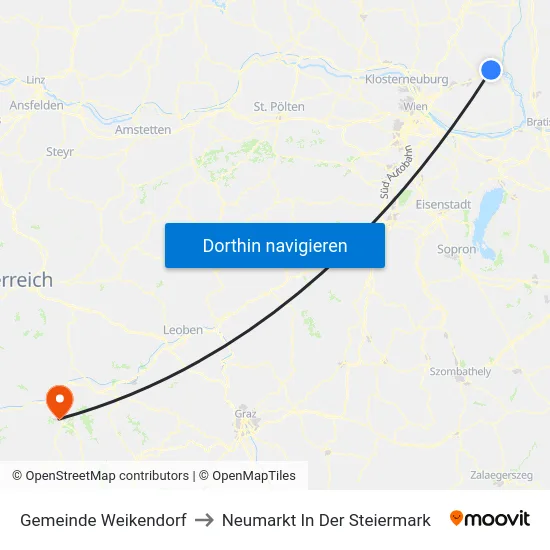 Gemeinde Weikendorf to Neumarkt In Der Steiermark map