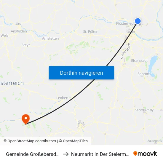 Gemeinde Großebersdorf to Neumarkt In Der Steiermark map
