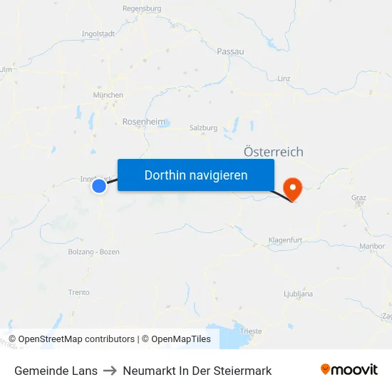 Gemeinde Lans to Neumarkt In Der Steiermark map