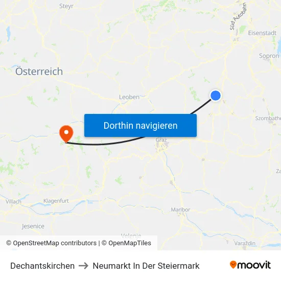 Dechantskirchen to Neumarkt In Der Steiermark map