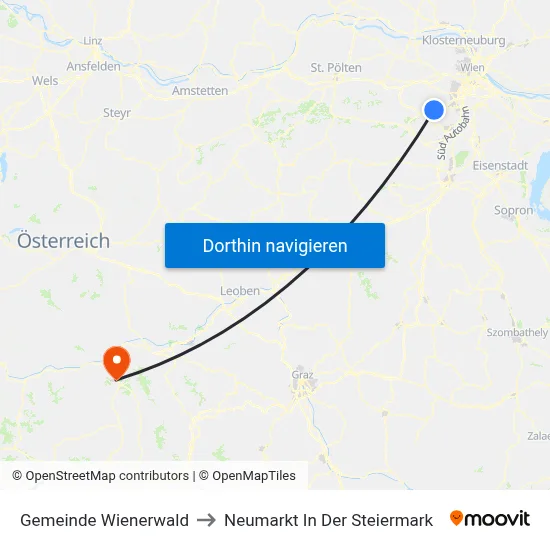 Gemeinde Wienerwald to Neumarkt In Der Steiermark map