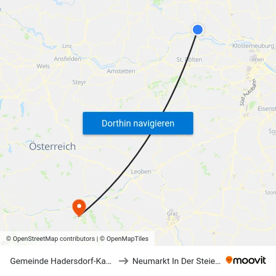 Gemeinde Hadersdorf-Kammern to Neumarkt In Der Steiermark map