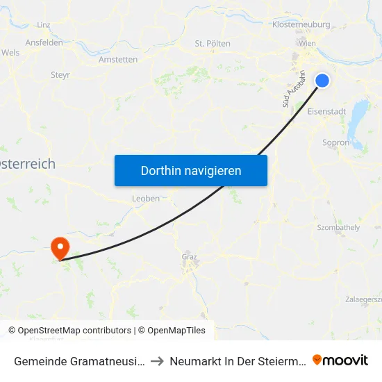 Gemeinde Gramatneusiedl to Neumarkt In Der Steiermark map