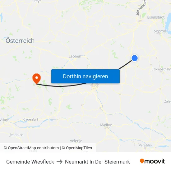 Gemeinde Wiesfleck to Neumarkt In Der Steiermark map