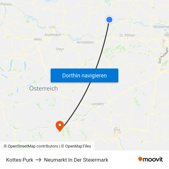 Kottes-Purk to Neumarkt In Der Steiermark map