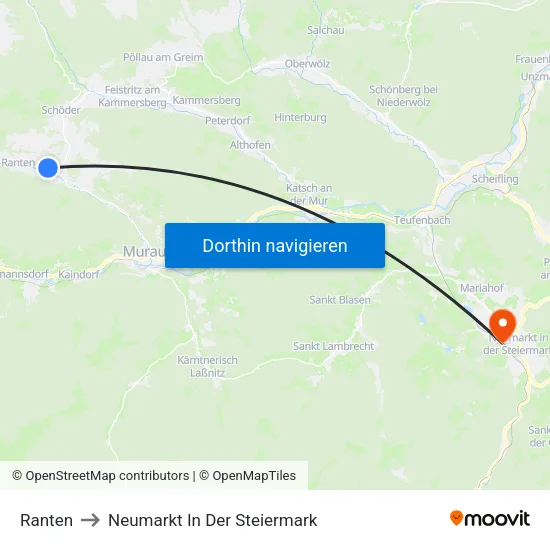 Ranten to Neumarkt In Der Steiermark map