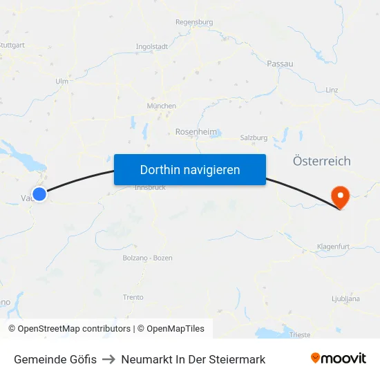 Gemeinde Göfis to Neumarkt In Der Steiermark map
