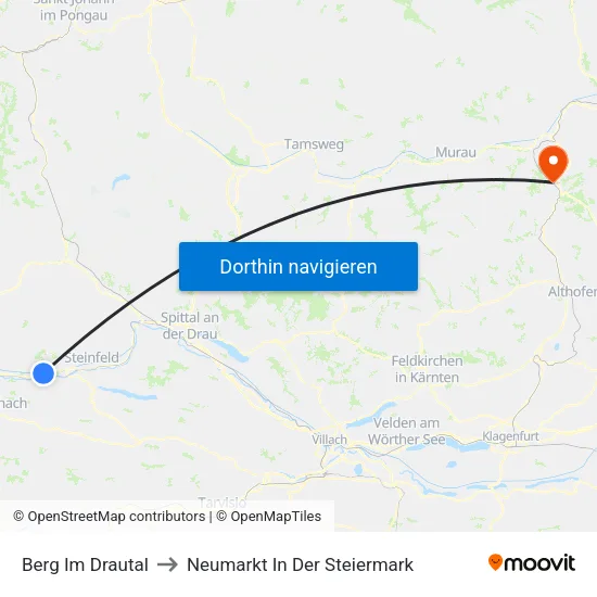 Berg Im Drautal to Neumarkt In Der Steiermark map