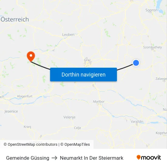 Gemeinde Güssing to Neumarkt In Der Steiermark map
